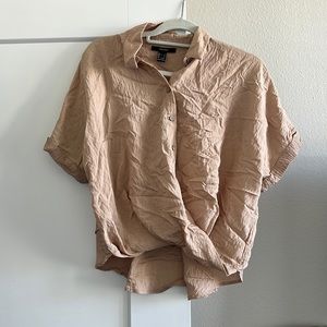 Forever 21 Short Sleeve Button Up Top
